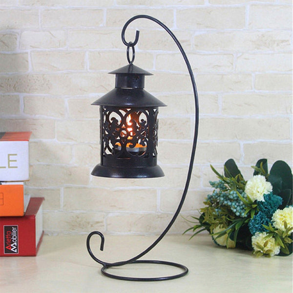 Hanging Crystal Iron Candlestick Candle Holder